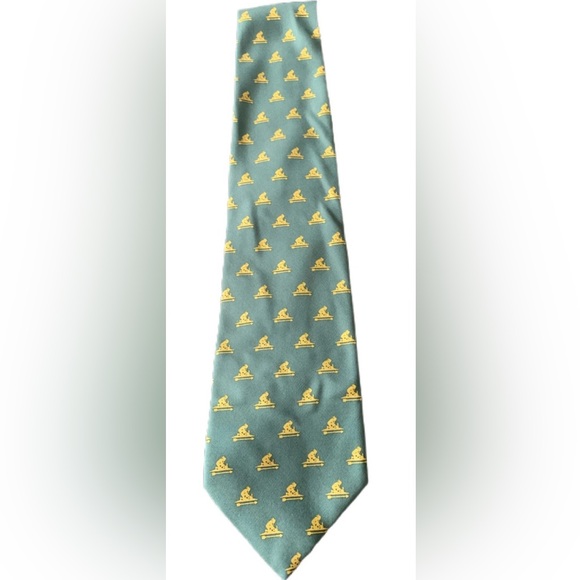 Vineyard Vines Other - Pre Owned Men’s Vineyard Vines Tie Necktie Green Gold Made In USA 100% Silk
